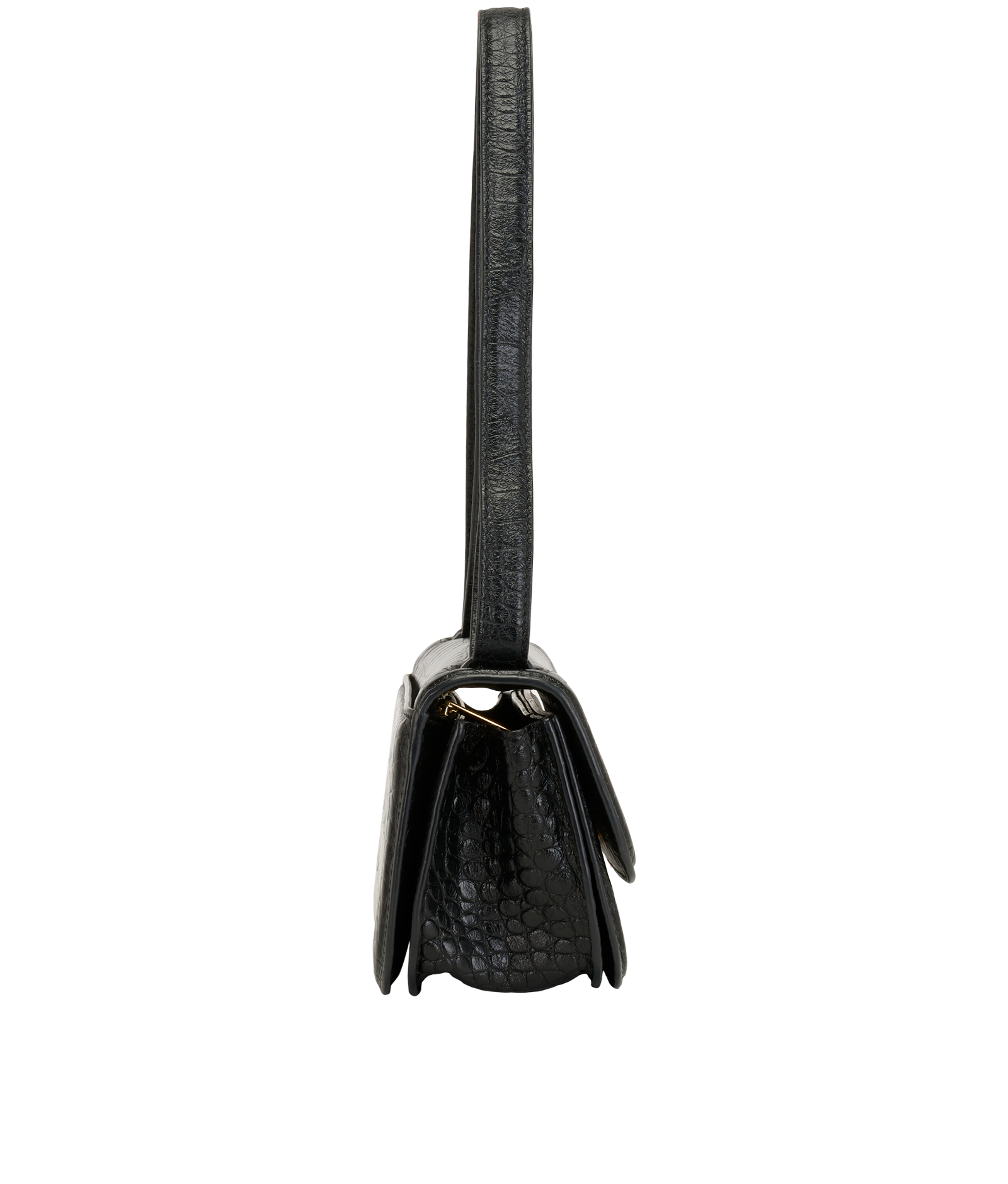 Small Gossip Shoulder Bag, &pound;395, Handbags, Black, Leather, Side view